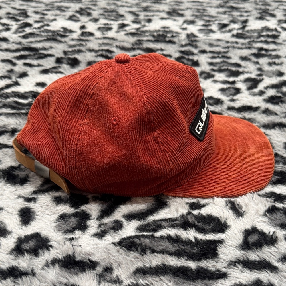 Quiksilver Burnt Orange Corduroy Cap with Logo Patch - Picture 2 of 4